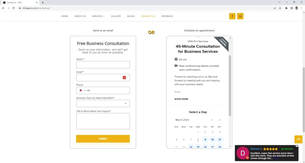 CRM and Calendly integration to a WordPress website made by a remote web developer in the USA