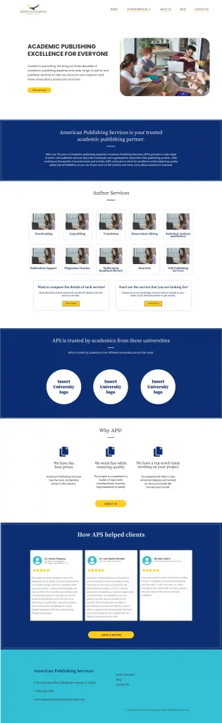 Wireframe of the website of a startup company in the USA which is one of the sample works of a remote freelance web developer