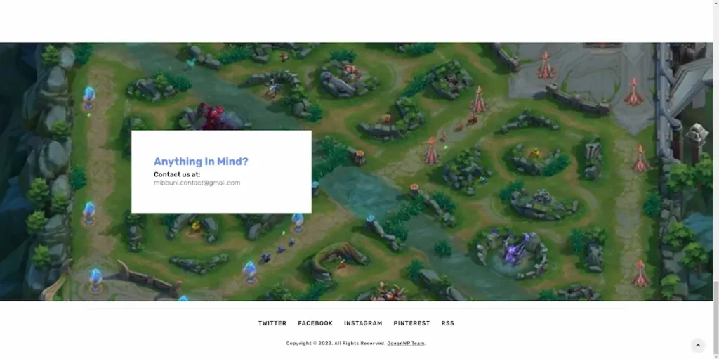 WordPress website showing the website's contact info which is one of the projects of a remote freelance WordPress developer