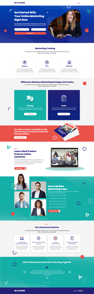 Wireframe of the login page of an LMS which is one of the sample works of a remote freelance web developer in the USA